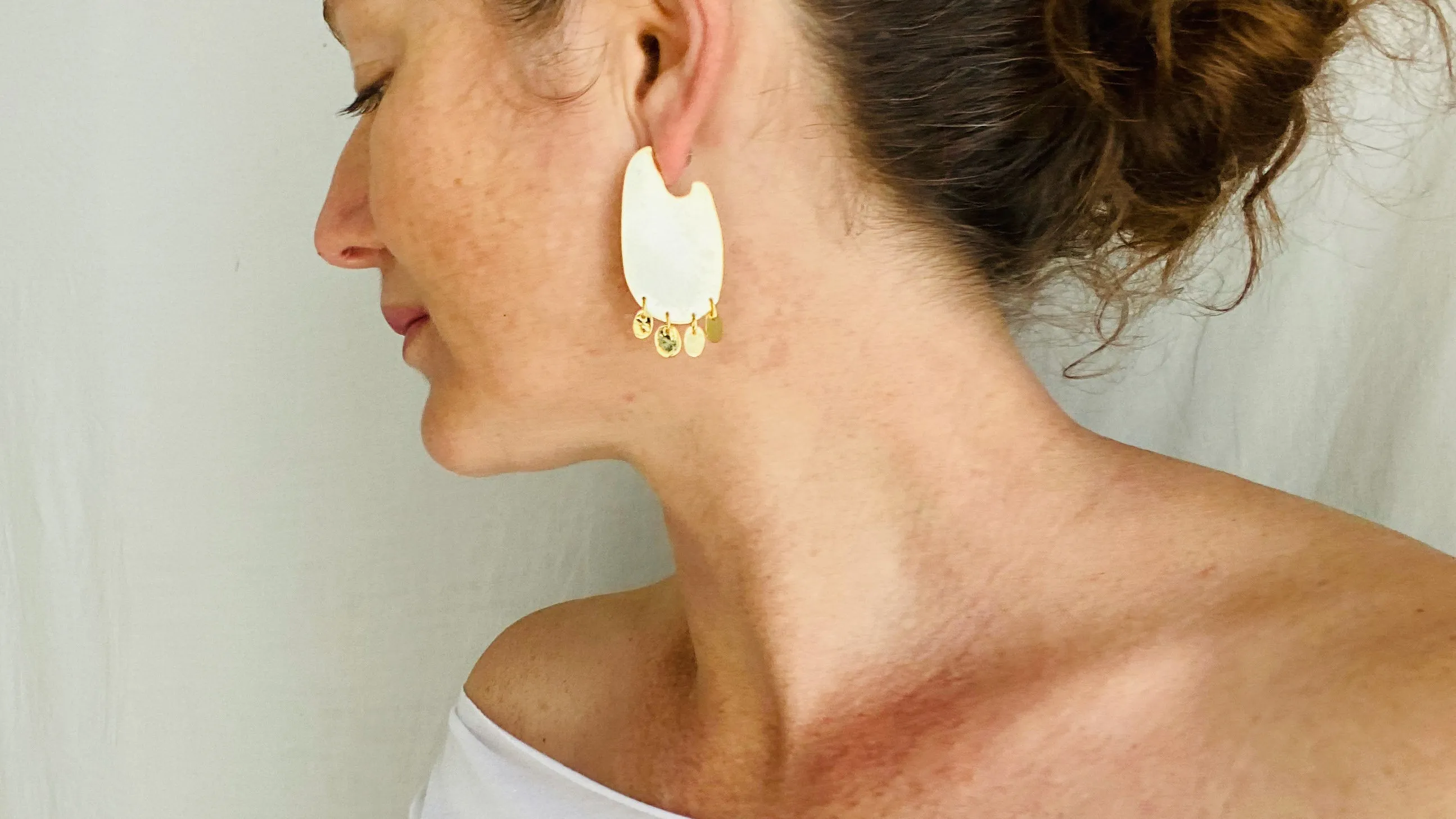 Flat Hoop Earrings. 24 kt Gold Plated Sterling Silver. Atelier Aadya