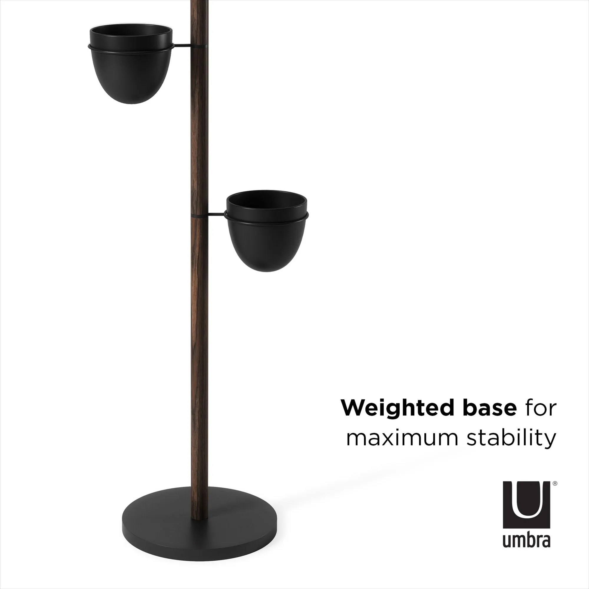 Floristand Planter - Black / Walnut