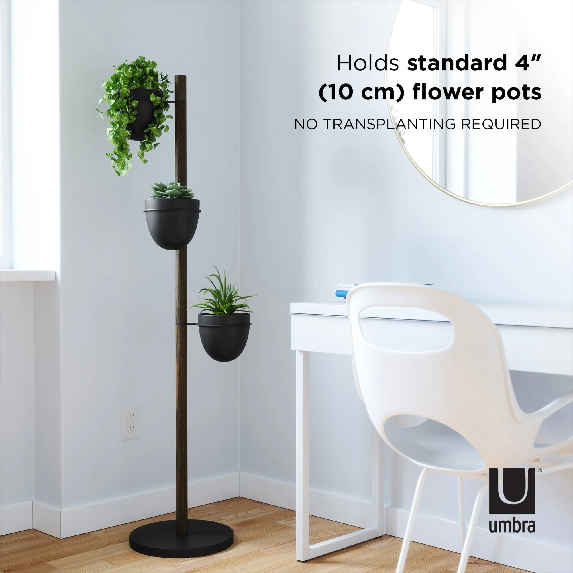 Floristand Planter - Black / Walnut
