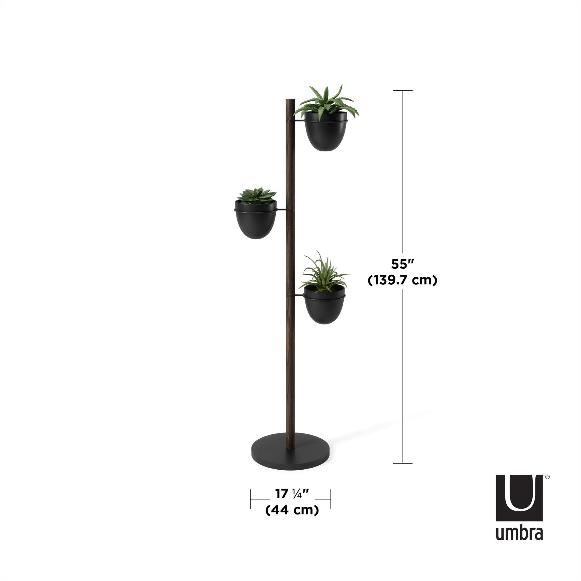 Floristand Planter - Black / Walnut