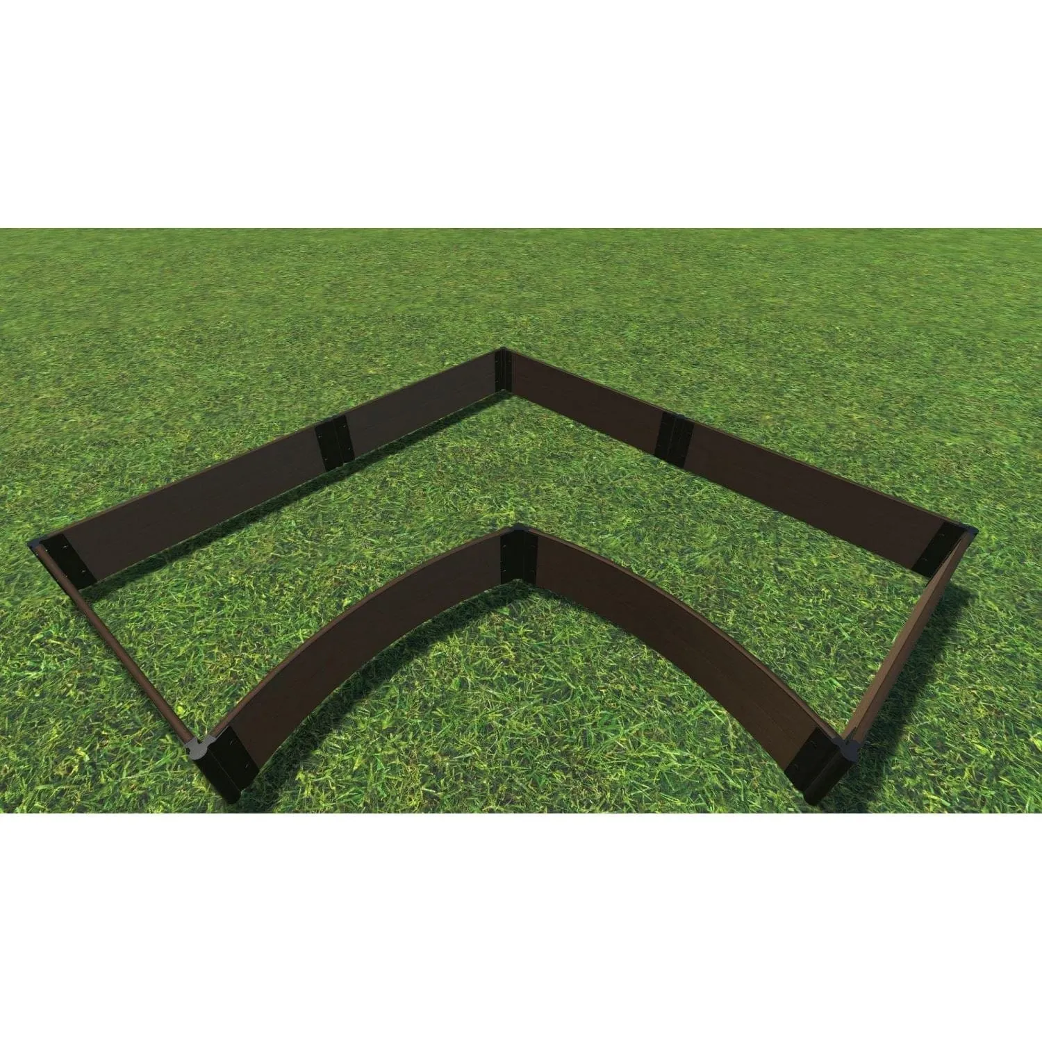 Frame It All | Tool-Free Grand Concourse Interior Curved Corner Raised Garden Bed 8' X 8' X 11" - Uptown Brown - 1" Profile