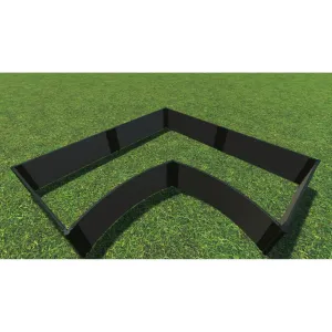 Frame It All | Tool-Free Grand Concourse Interior Curved Corner Raised Garden Bed 8' X 8' X 16.5" - Weathered Wood - 1" Profile