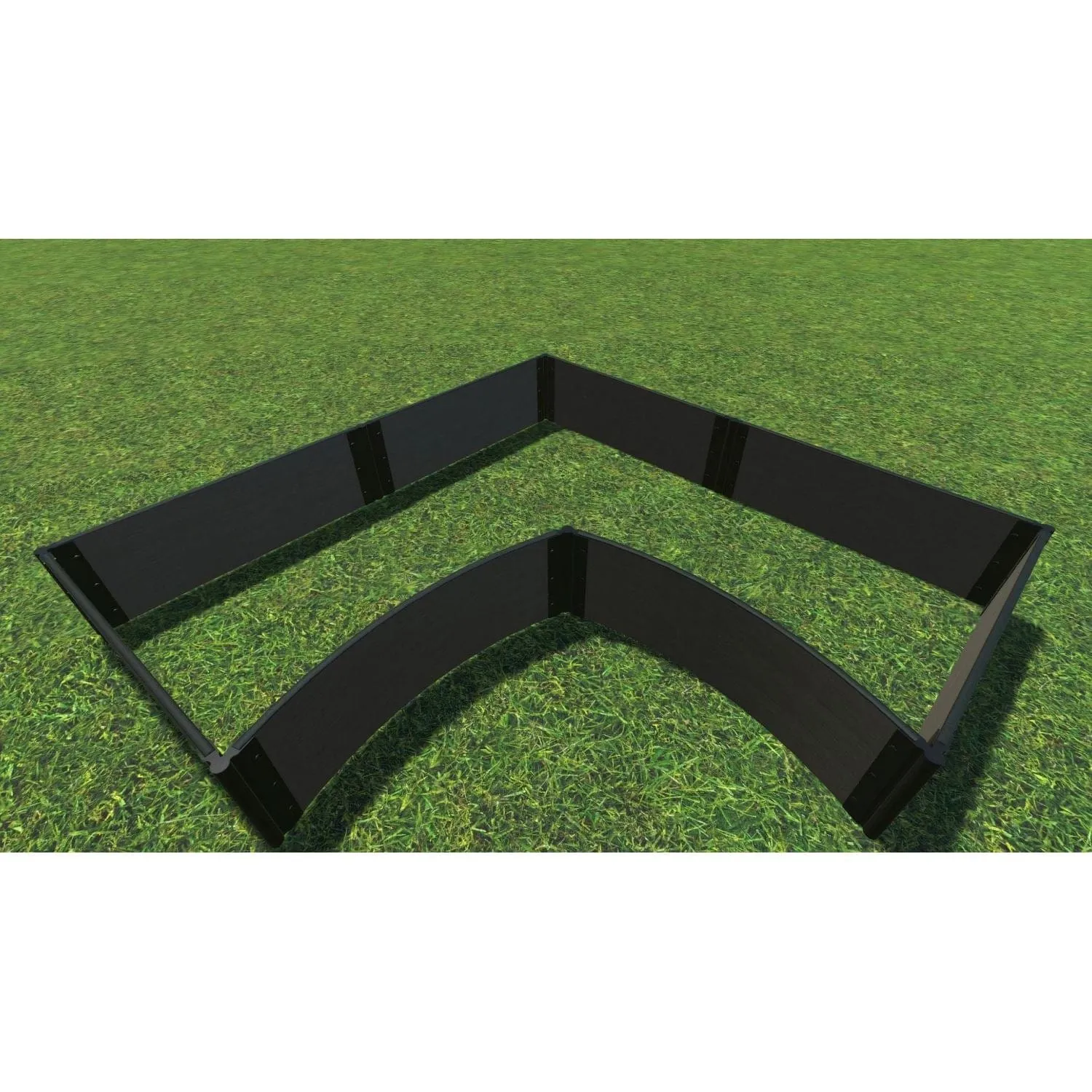 Frame It All | Tool-Free Grand Concourse Interior Curved Corner Raised Garden Bed 8' X 8' X 16.5" - Weathered Wood - 1" Profile