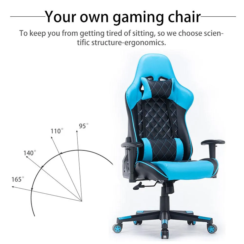Gaming Chair Ergonomic Racing chair 165° Reclining Gaming Seat 3D Armrest Footrest
