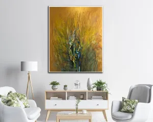 Giant Wall Painting Gold Abstract Painting On Canvas Contemporary Living Room Decor Bp057