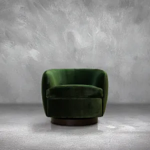 Grant Green Velvet Swivel Chair