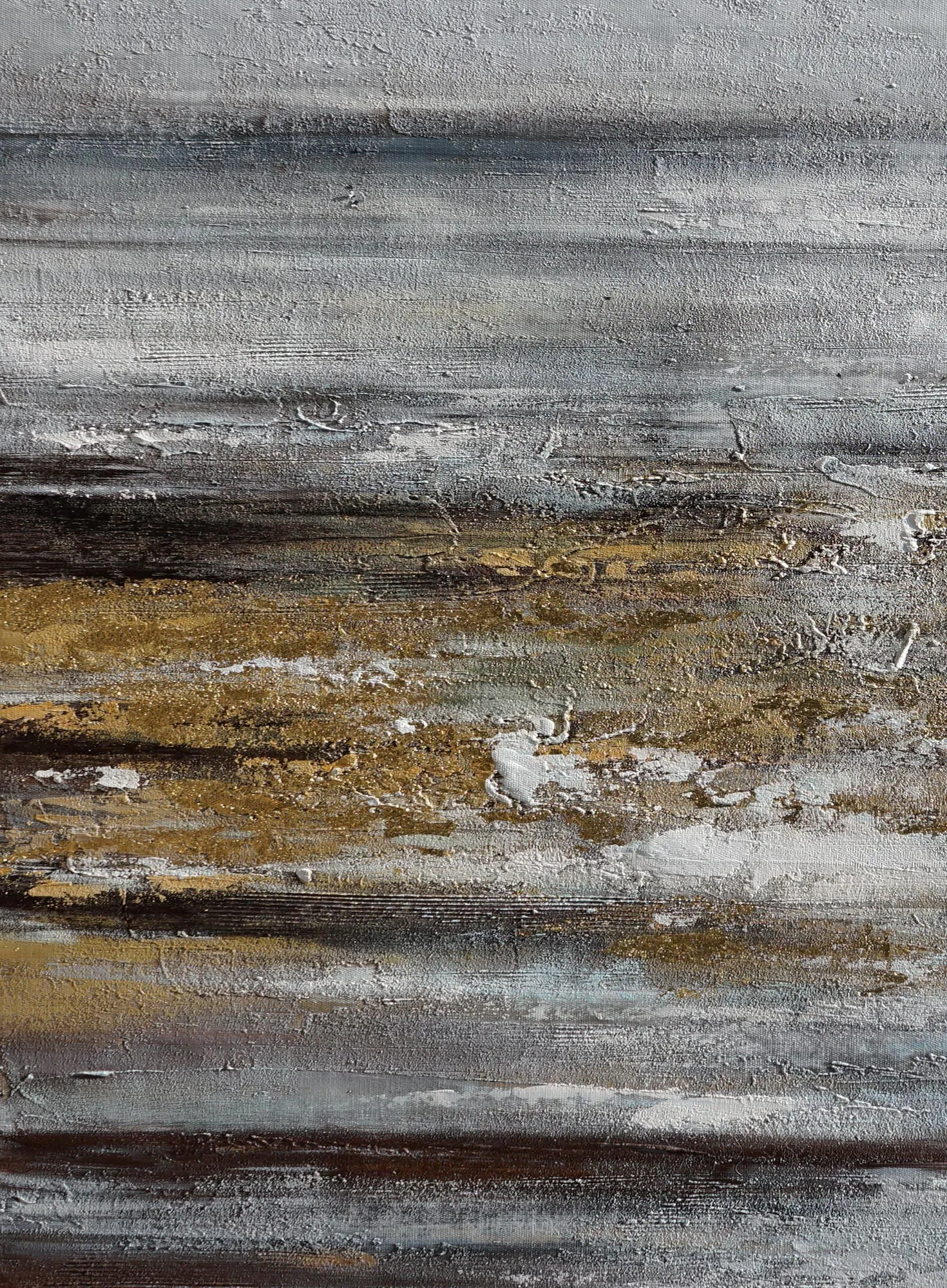 Gray Whhite Yellow Gold Abstract Painting Minimalist Abstract Oversize Ap084