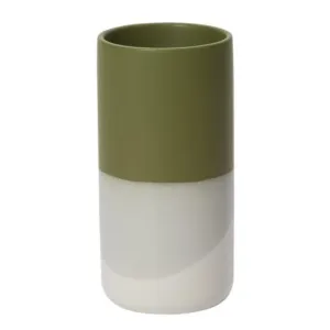 Green & White Dipped Vase