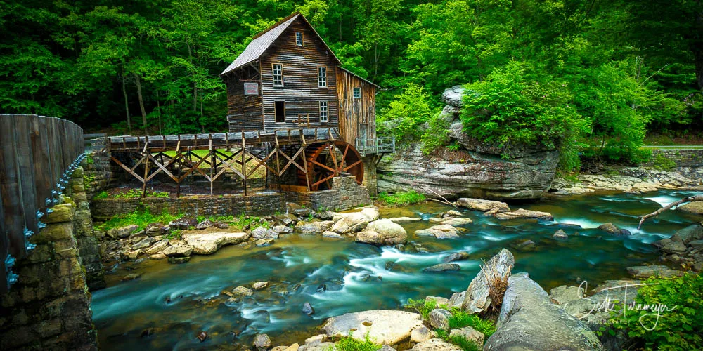 Grist Mill Fine Art Photography Curved Metal Print