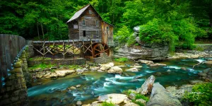 Grist Mill Fine Art Photography Curved Metal Print