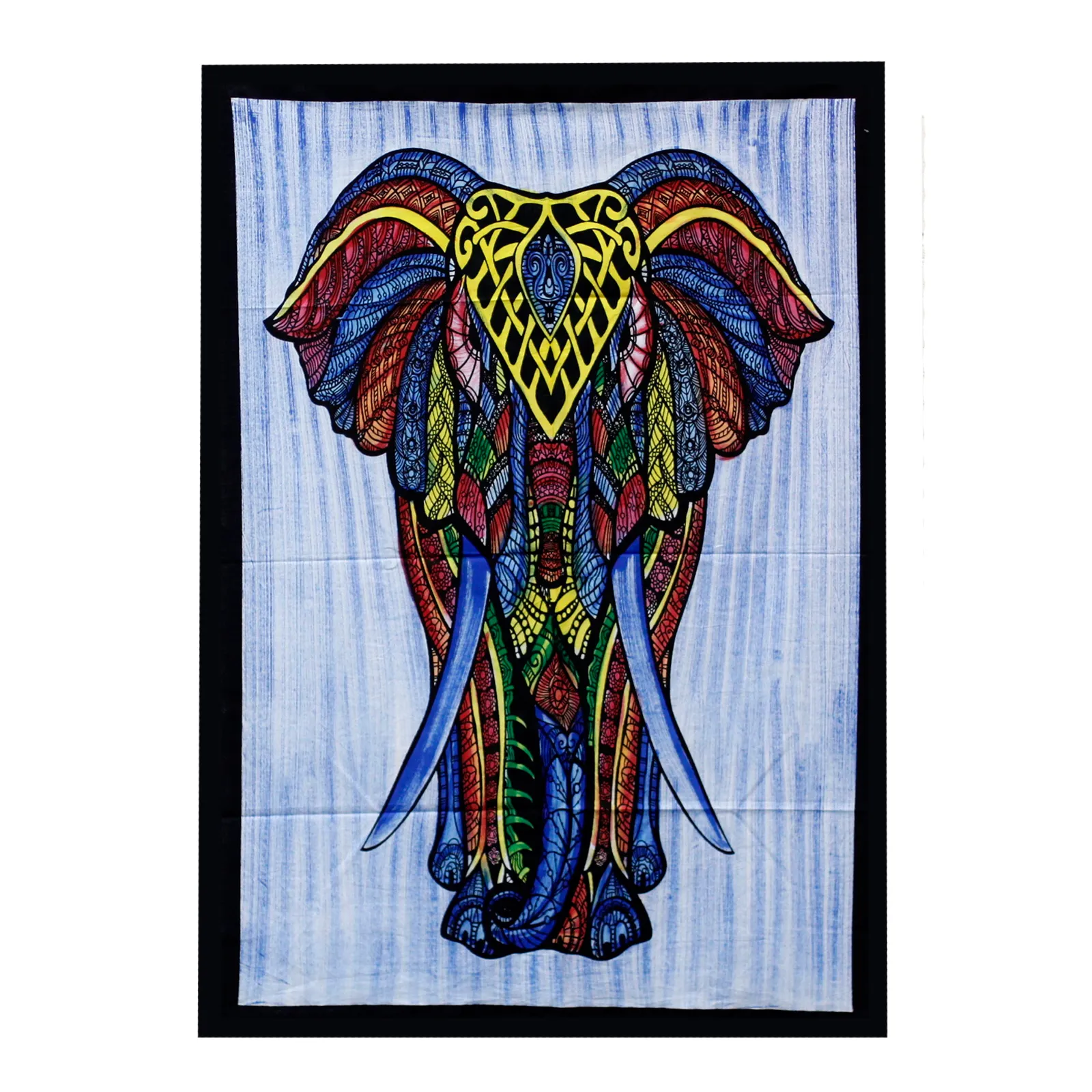 Handbrushed Cotton Wall Art - Elephant | Vibrant & Unique Home Decor