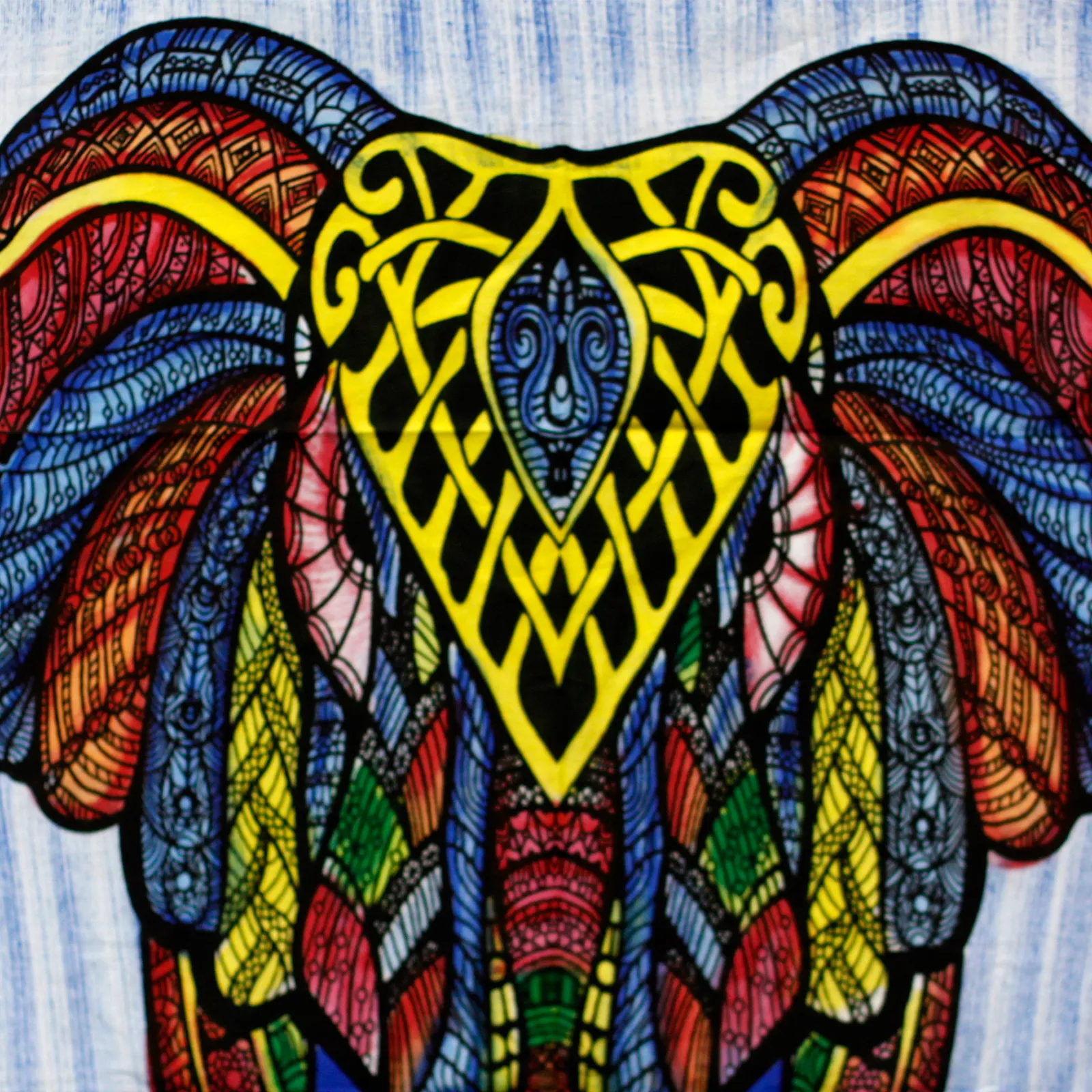 Handbrushed Cotton Wall Art - Elephant | Vibrant & Unique Home Decor