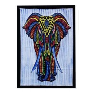 Handbrushed Cotton Wall Art - Elephant | Vibrant & Unique Home Decor