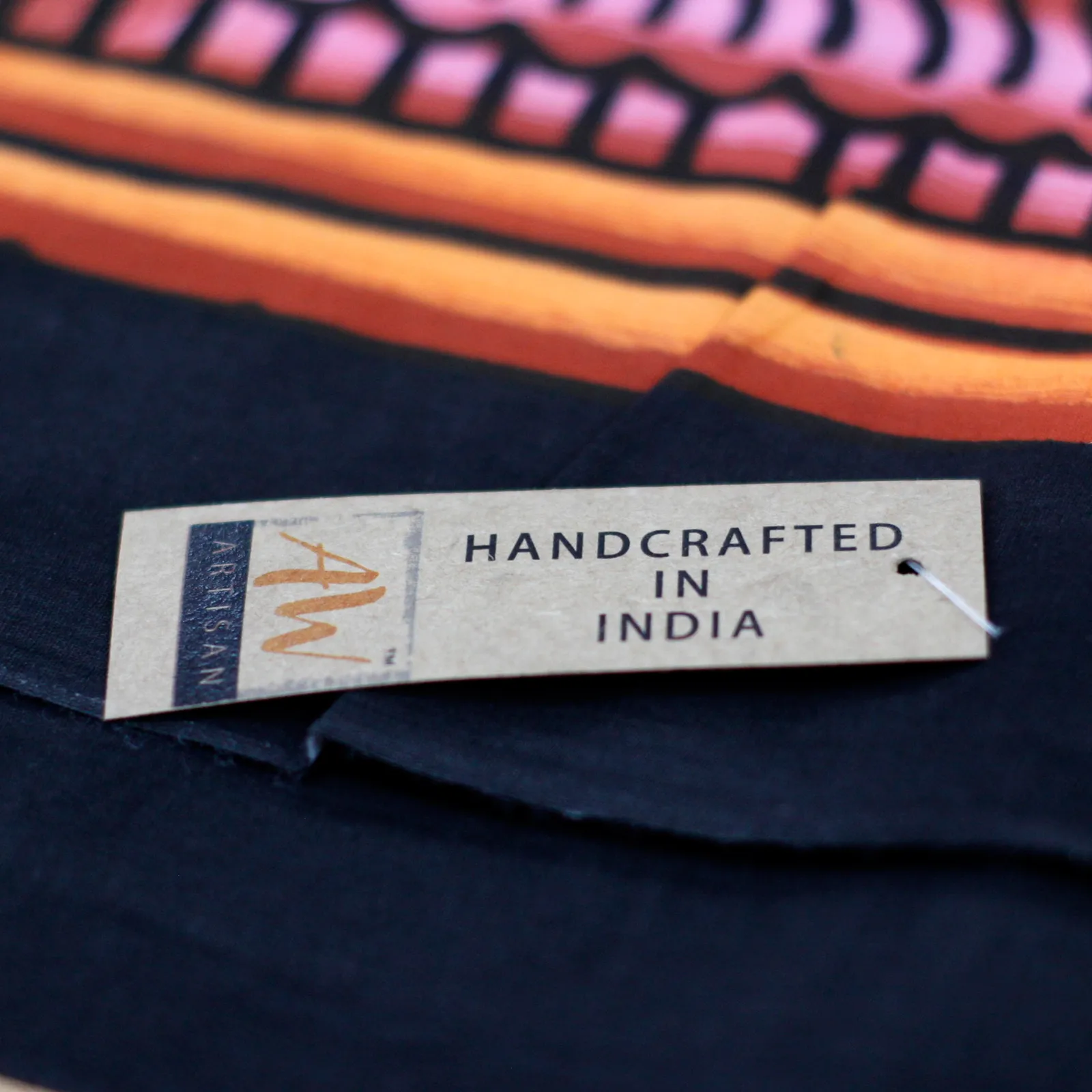 Handbrushed Cotton Wall Art - Elephant | Vibrant & Unique Home Decor