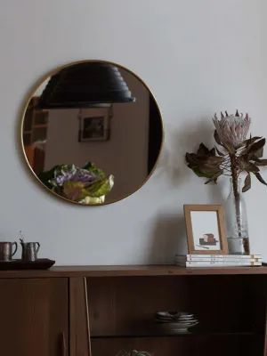 Handmade Minimalist Brass Circle Wall Mirror