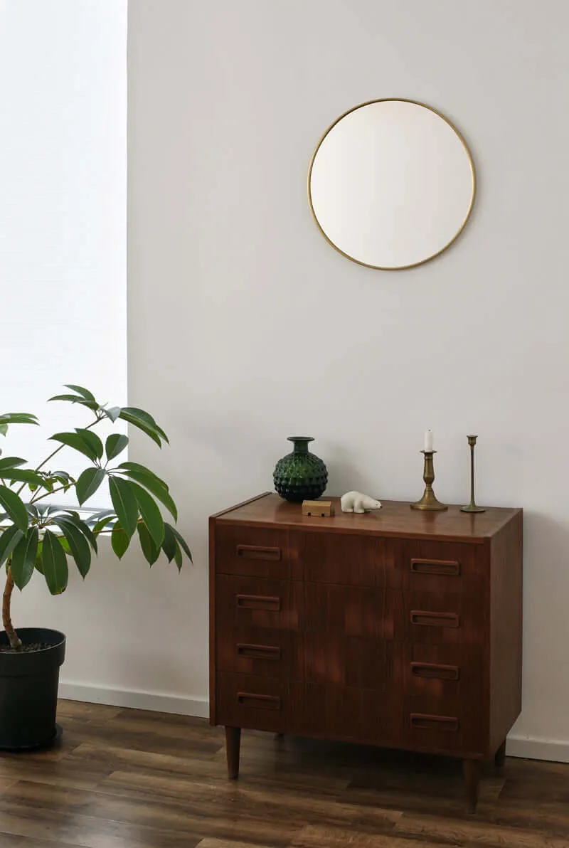 Handmade Minimalist Brass Circle Wall Mirror