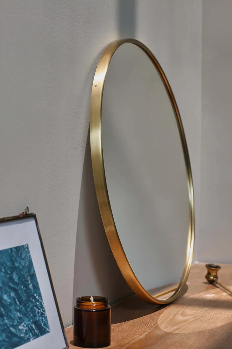Handmade Minimalist Brass Circle Wall Mirror