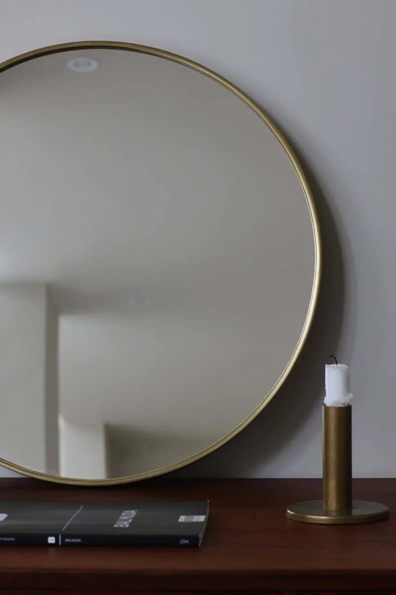 Handmade Minimalist Brass Circle Wall Mirror