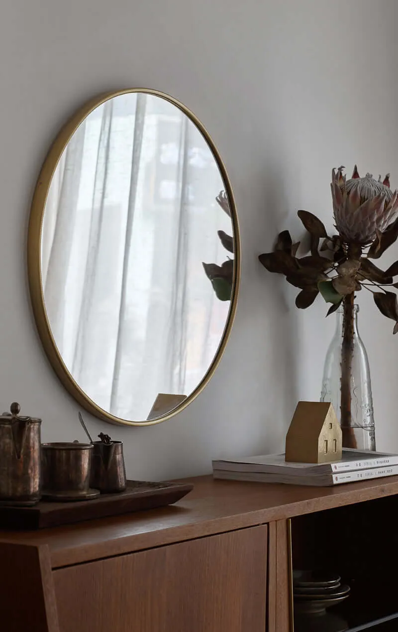 Handmade Minimalist Brass Circle Wall Mirror