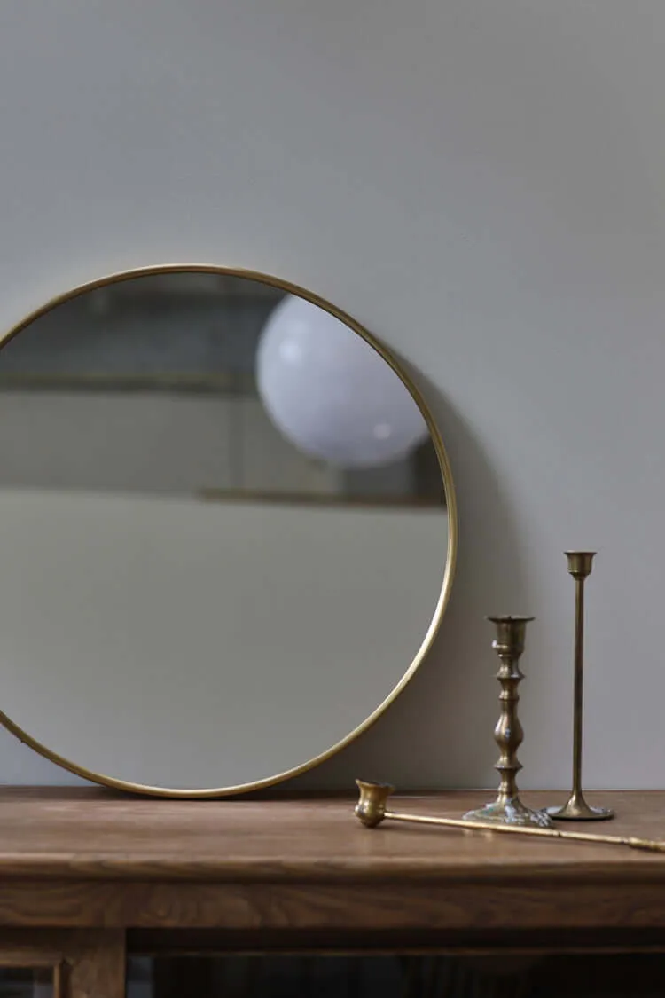 Handmade Minimalist Brass Circle Wall Mirror