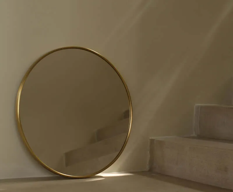 Handmade Minimalist Brass Circle Wall Mirror