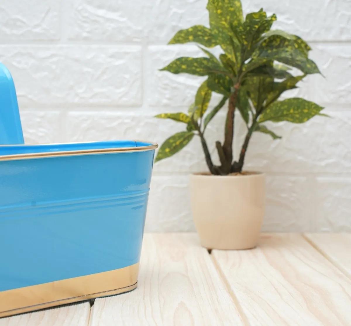 Hanging Pots For Plants Balcony Railing (Blue - Pack4)