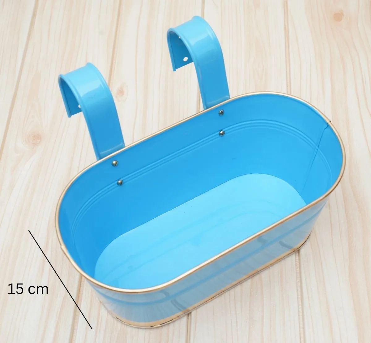 Hanging Pots For Plants Balcony Railing (Blue - Pack4)