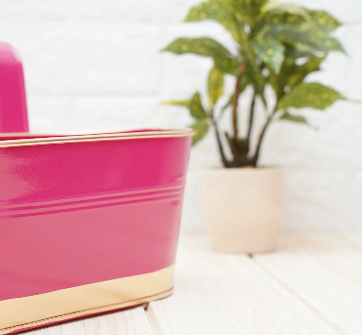 Hanging Pots For Plants Balcony Railing (Pink - Pack4)