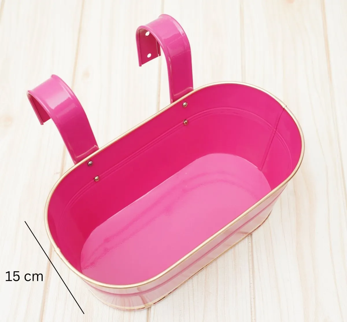 Hanging Pots For Plants Balcony Railing (Pink - Pack4)
