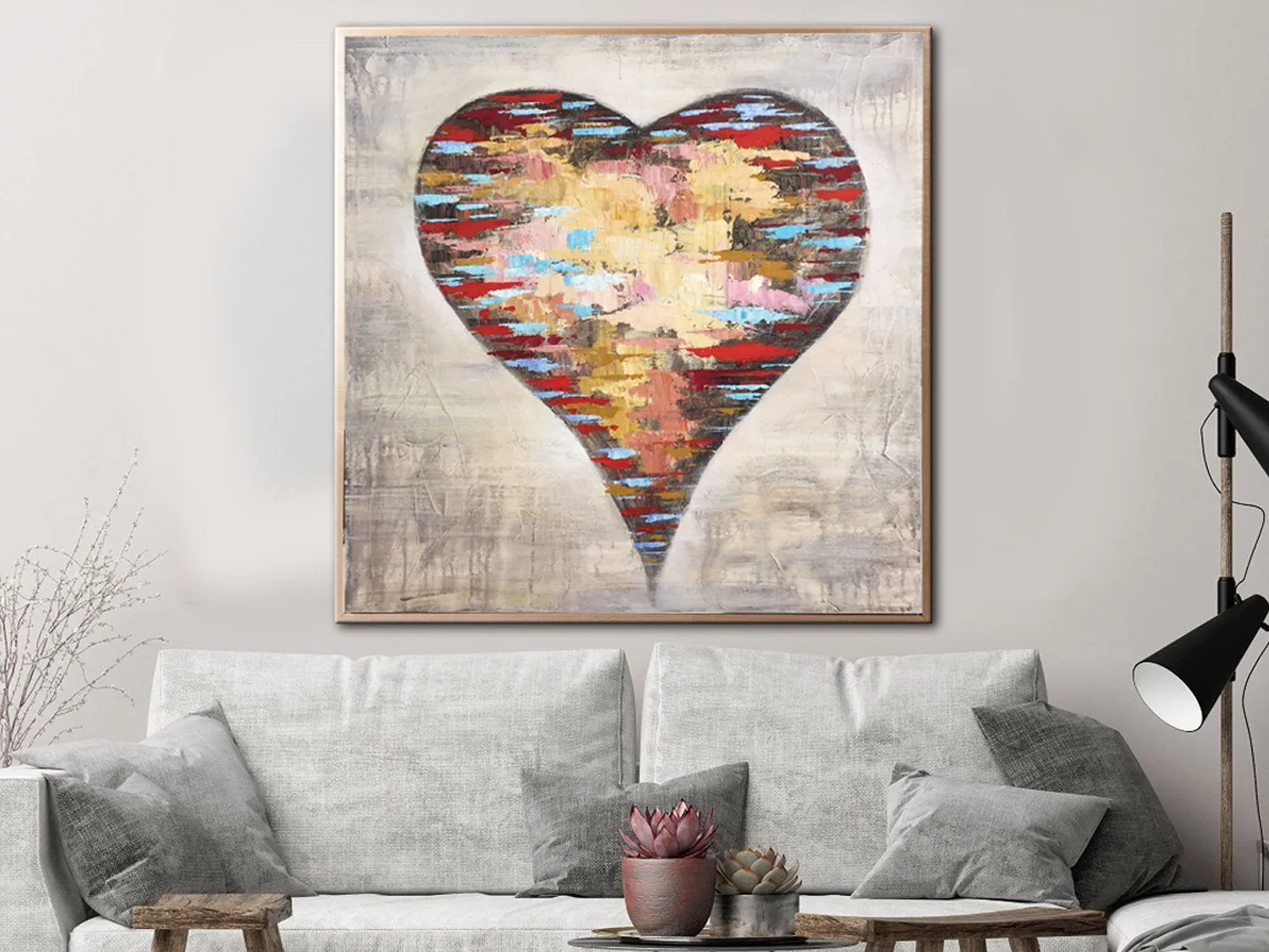 Heart Abstract Art Love Painting Modern Abstract Painting On Canvas Sp064