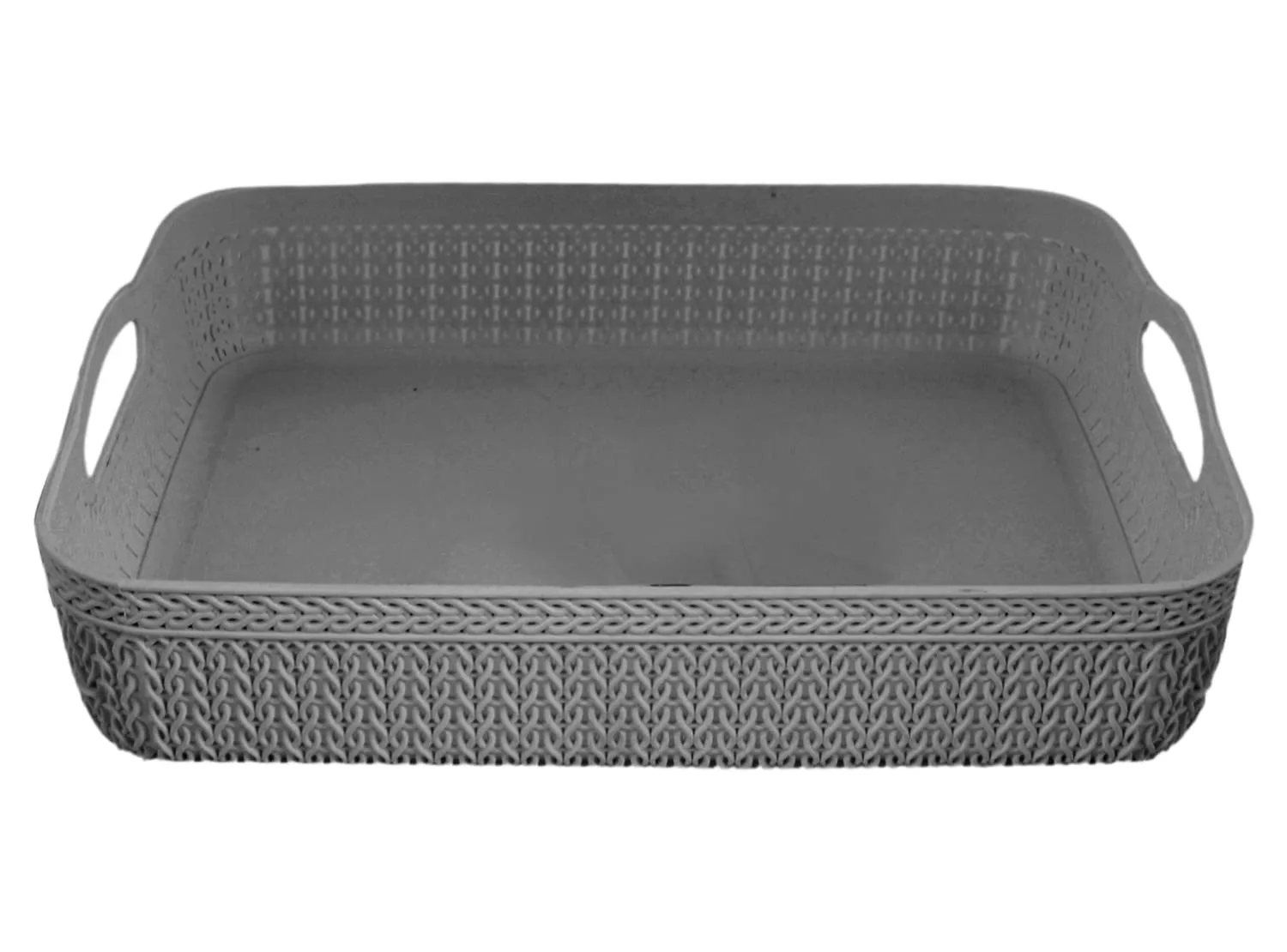 Heart Home Q-4 Multiuses Designer Unbreakable Plastic Storage Basket/Organizer/Bin For Home, Kitchen, Bathroom, Office Use Pack of 4 (Grey)-50HH01585