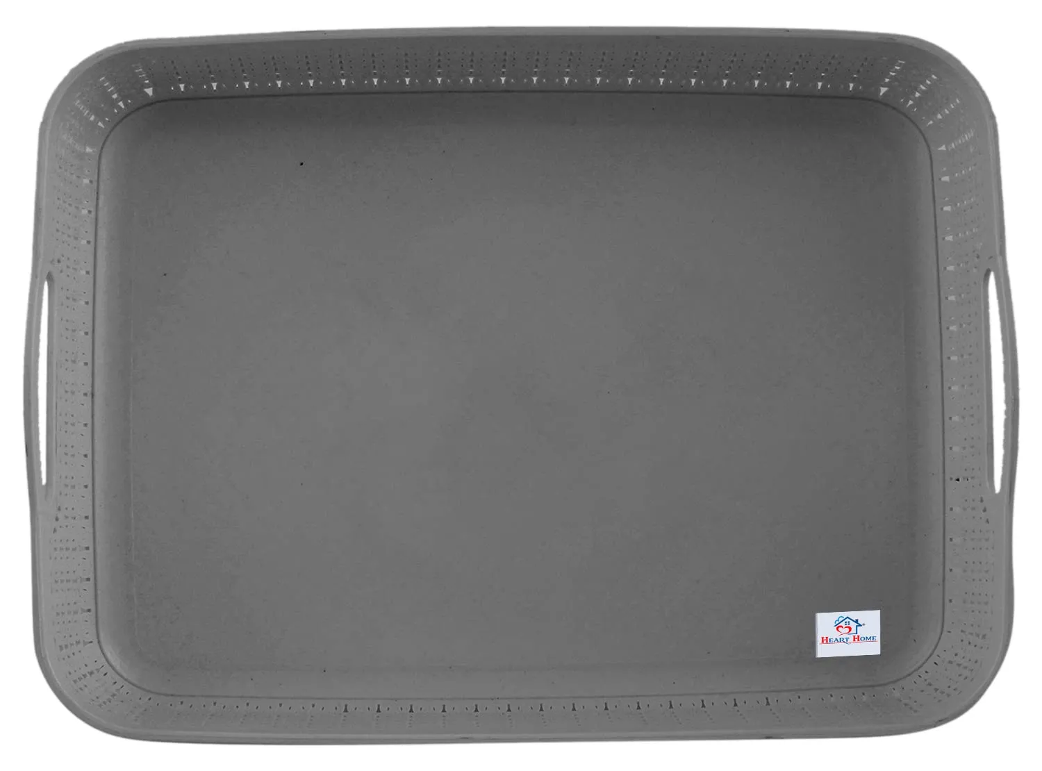 Heart Home Q-4 Multiuses Designer Unbreakable Plastic Storage Basket/Organizer/Bin For Home, Kitchen, Bathroom, Office Use Pack of 4 (Grey)-50HH01585