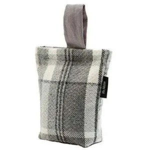 Heritage Tartan Charcoal Grey Fabric Door Stop