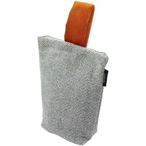 Herringbone Boutique Grey   Orange Door Stop
