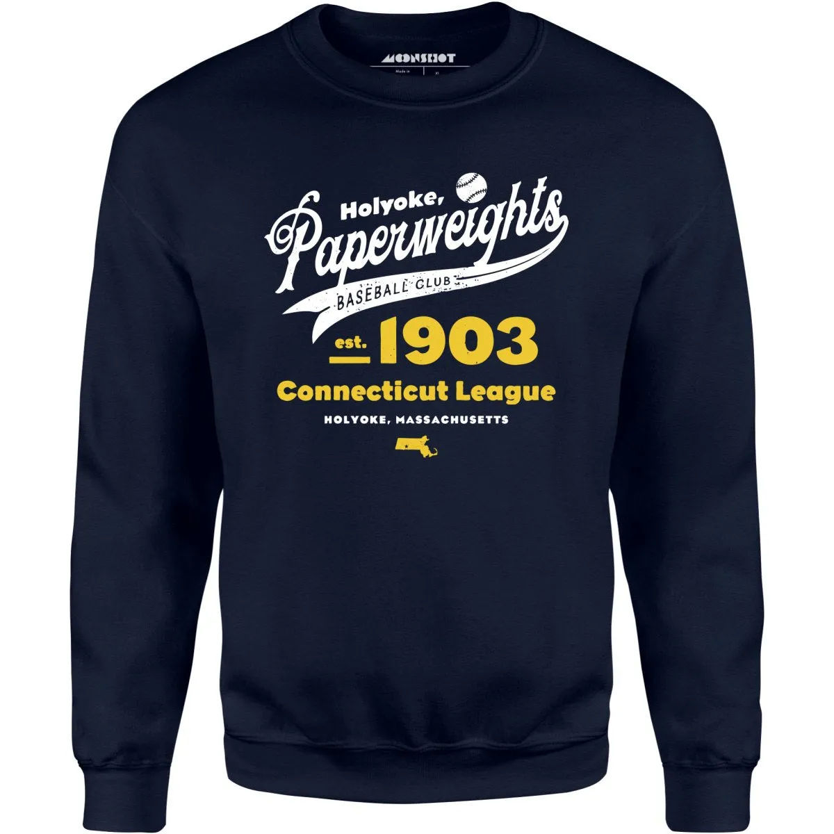 Holyoke Paperweights - Massachusetts - Vintage Defunct Baseball Teams - Unisex Sweatshirt