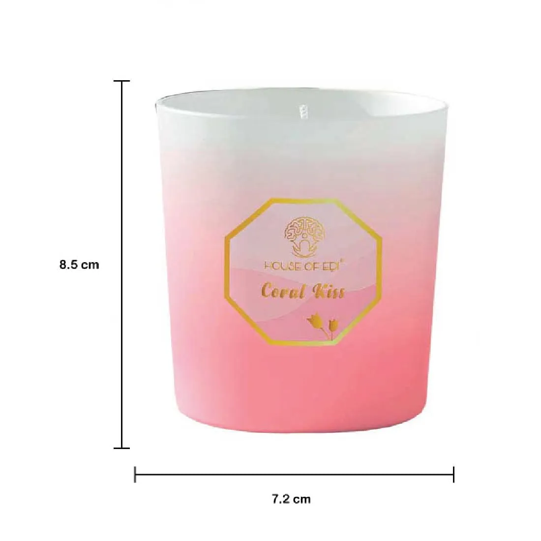 House Of Edi Scented Candles | Handmade Scented Candle for Aromatherapy, Diwali, Home Decor & Gift Sets| Natural Wax |Sweet Florals Smell|Colourful Glass Jar|Long Lasting Upto 40 Hrs | Pink