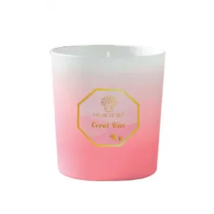 House Of Edi Scented Candles | Handmade Scented Candle for Aromatherapy, Diwali, Home Decor & Gift Sets| Natural Wax |Sweet Florals Smell|Colourful Glass Jar|Long Lasting Upto 40 Hrs | Pink