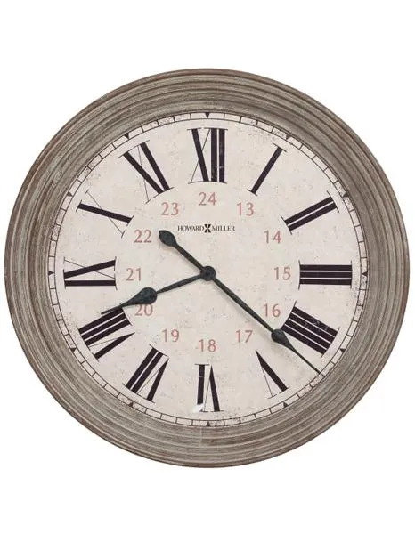 Howard Miller Nesto Oversized Round Wall Clock - Aged Brown - Roman Numerals