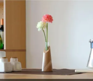 HS ART 1 Wooden Table Flower Vase Decor Plant Modern Flower Vase with Wood Stand Plant Propagation Holder for Home Office Living Room (1)