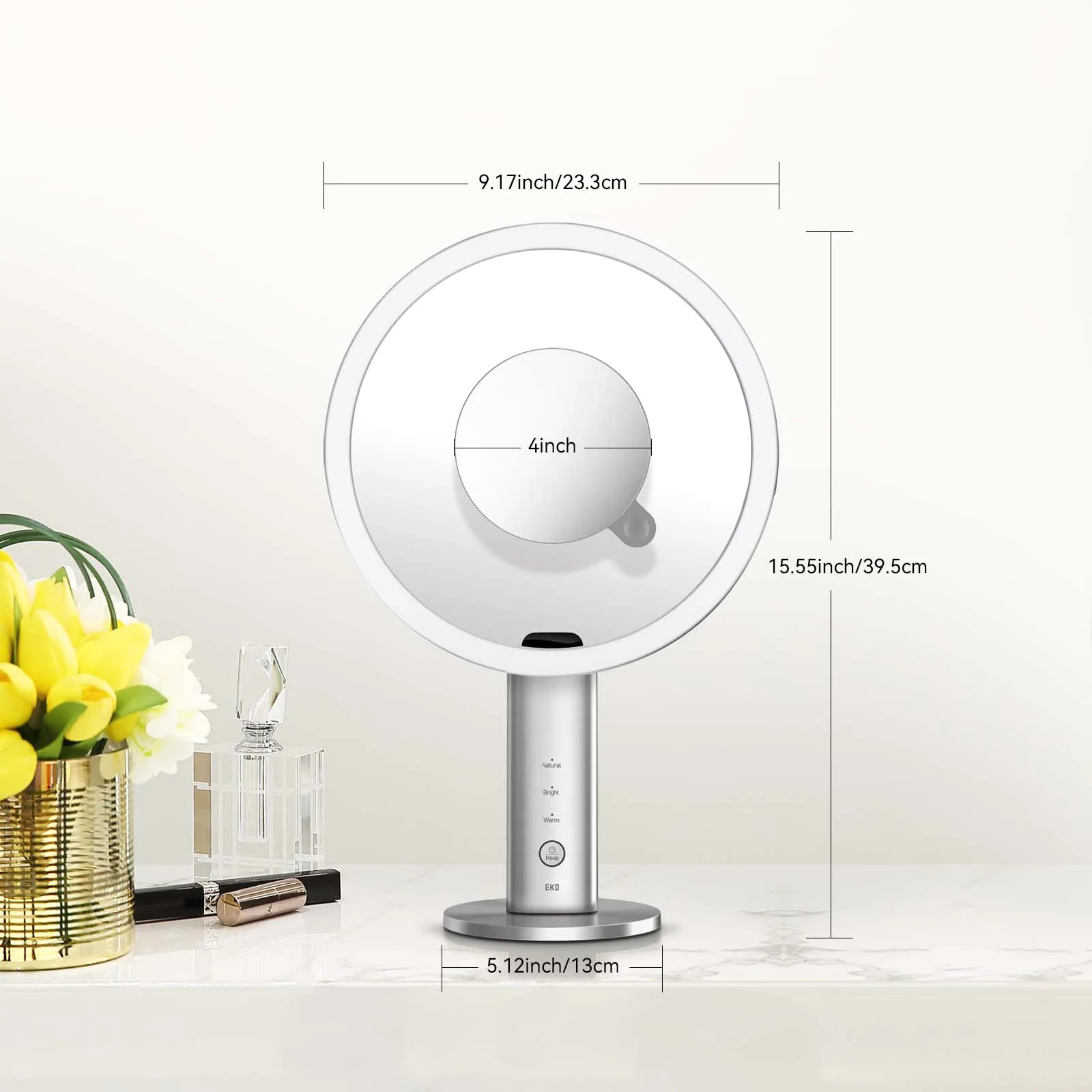 iMira Ultra Clear 8" Sensor Mirror - Stainless 1X/5X