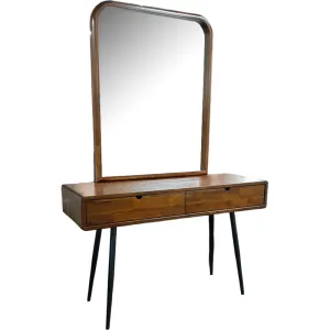 Inception Mirror L900 x W55 x H1000mm Dark Walnut