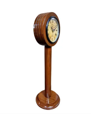j.h Handicraft Antique Wooden Table Desk Top Clock Stayle Roman Number Home & Office Study Living Room Decoration Gift Item (Brown)