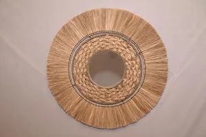 KAM HOME Mirror for Wall Vintage Rope Antique Home Decorative Mirror for Home Decor Living Room and Bedroom Wash Basin Bathroom Mirror Lobby Mirror512