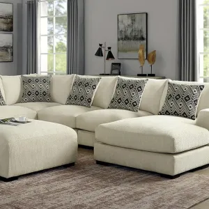 Kaylee U-Sectional w/ Right Chaise   Ottoman