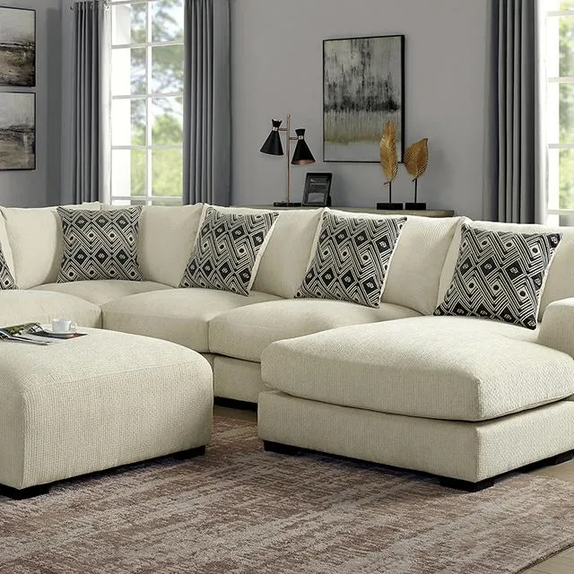 Kaylee U-Sectional w/ Right Chaise   Ottoman