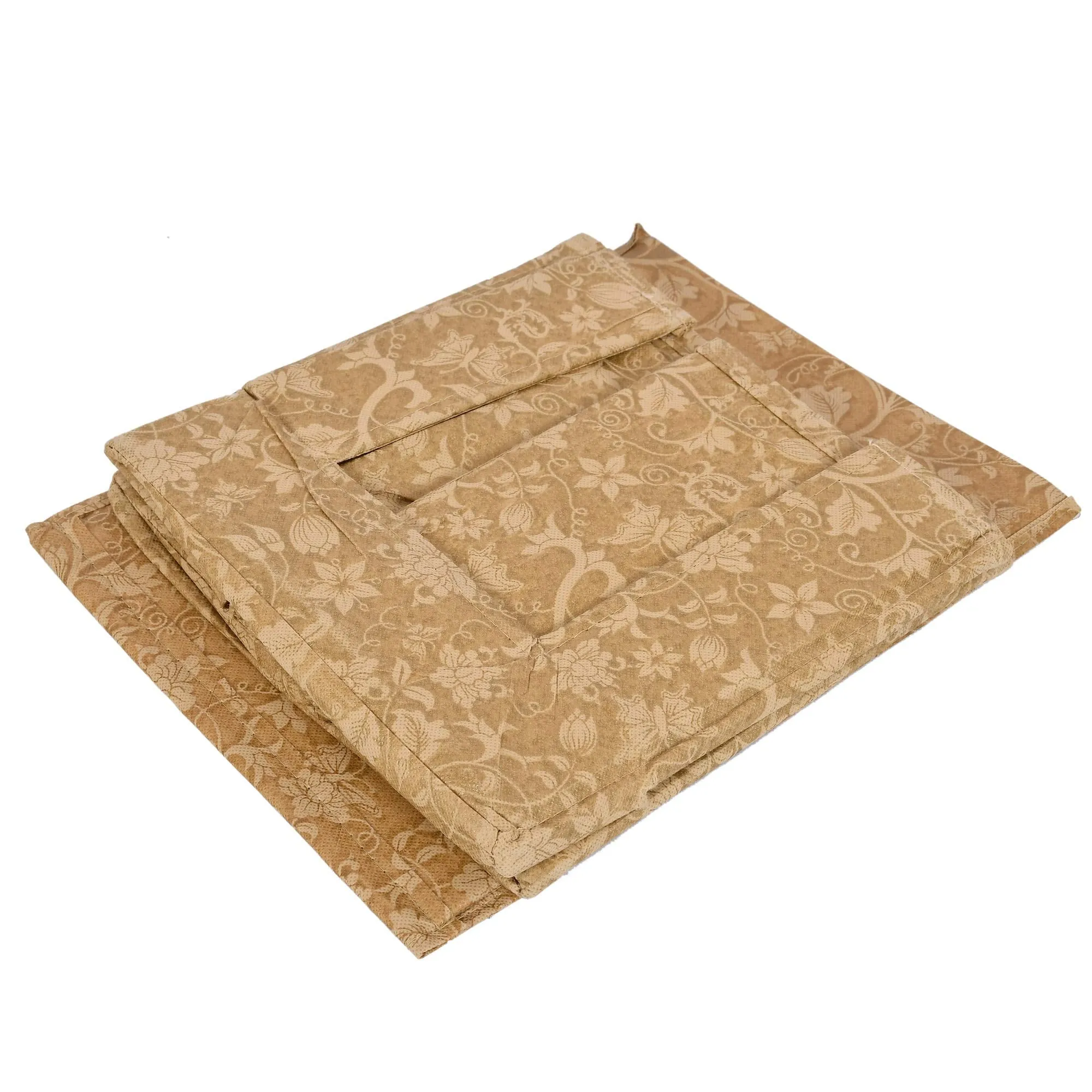Kuber Industries Metallic Print 6 Pieces Non Woven Shirt Stacker/Shirt Organizer Wardrobe Organizer (Beige)-KUBMART1646