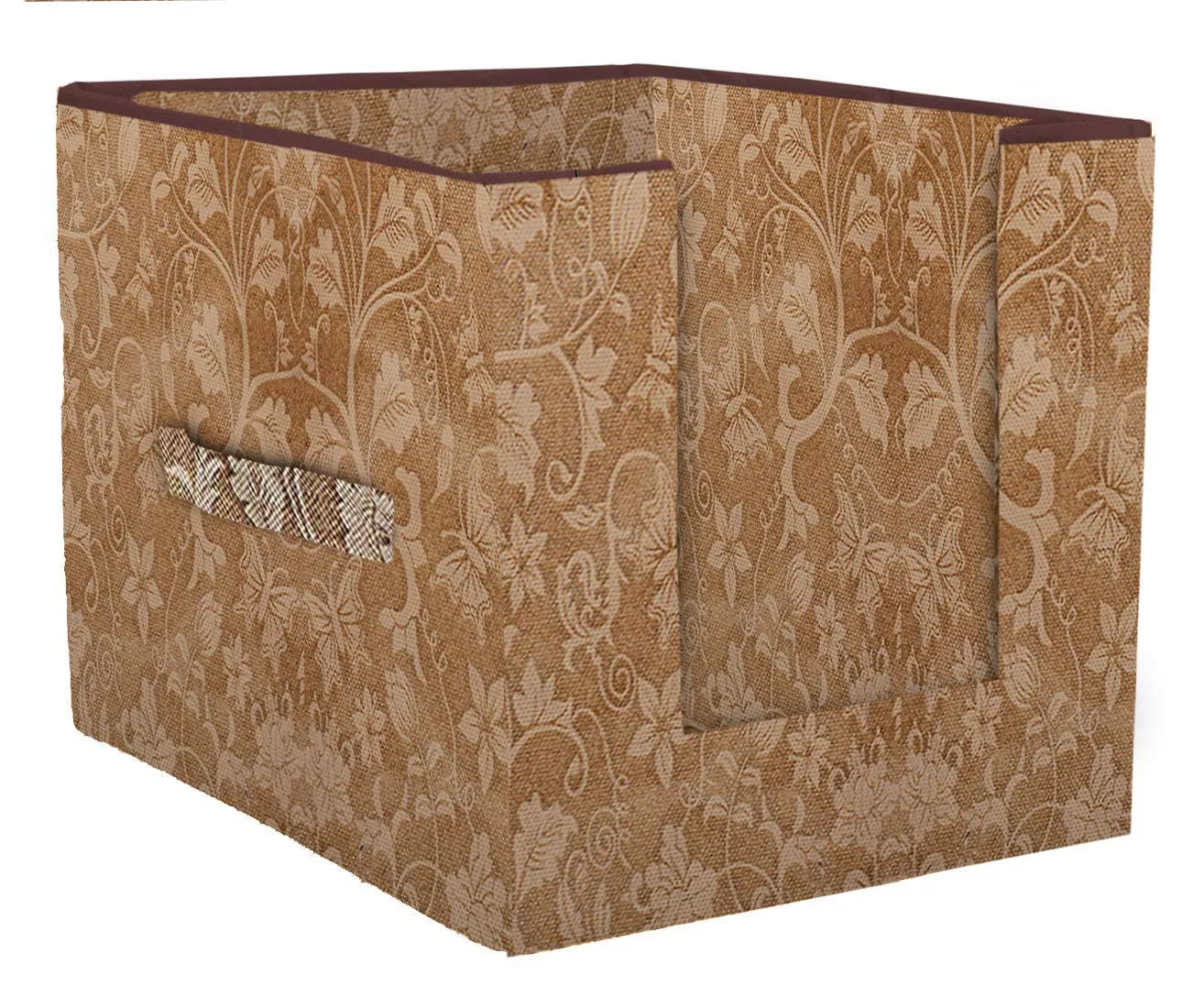 Kuber Industries Metallic Printed 4 Piece Non Woven Shirt Stacker Wardrobe Organizer Set, (Beige) - CTKTC034889