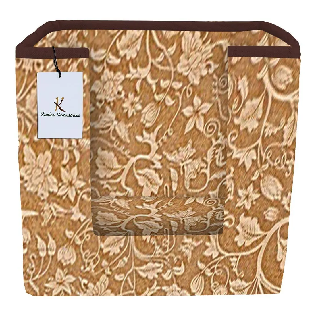 Kuber Industries Metallic Printed 4 Piece Non Woven Shirt Stacker Wardrobe Organizer Set, (Beige) - CTKTC034889