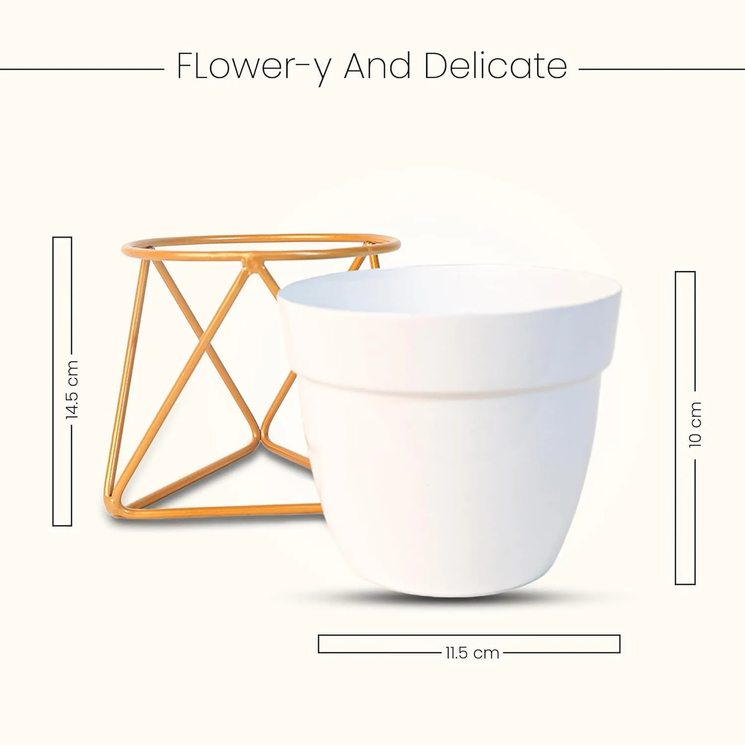 Kuber Industries Planter | Plant Stand for Home | Planter Pot Stand for Outdoor | Planter Stand for Garden | Gamla Stand for Home | Metal Indoor Pots with Drainage Hole | Set of 1 | White