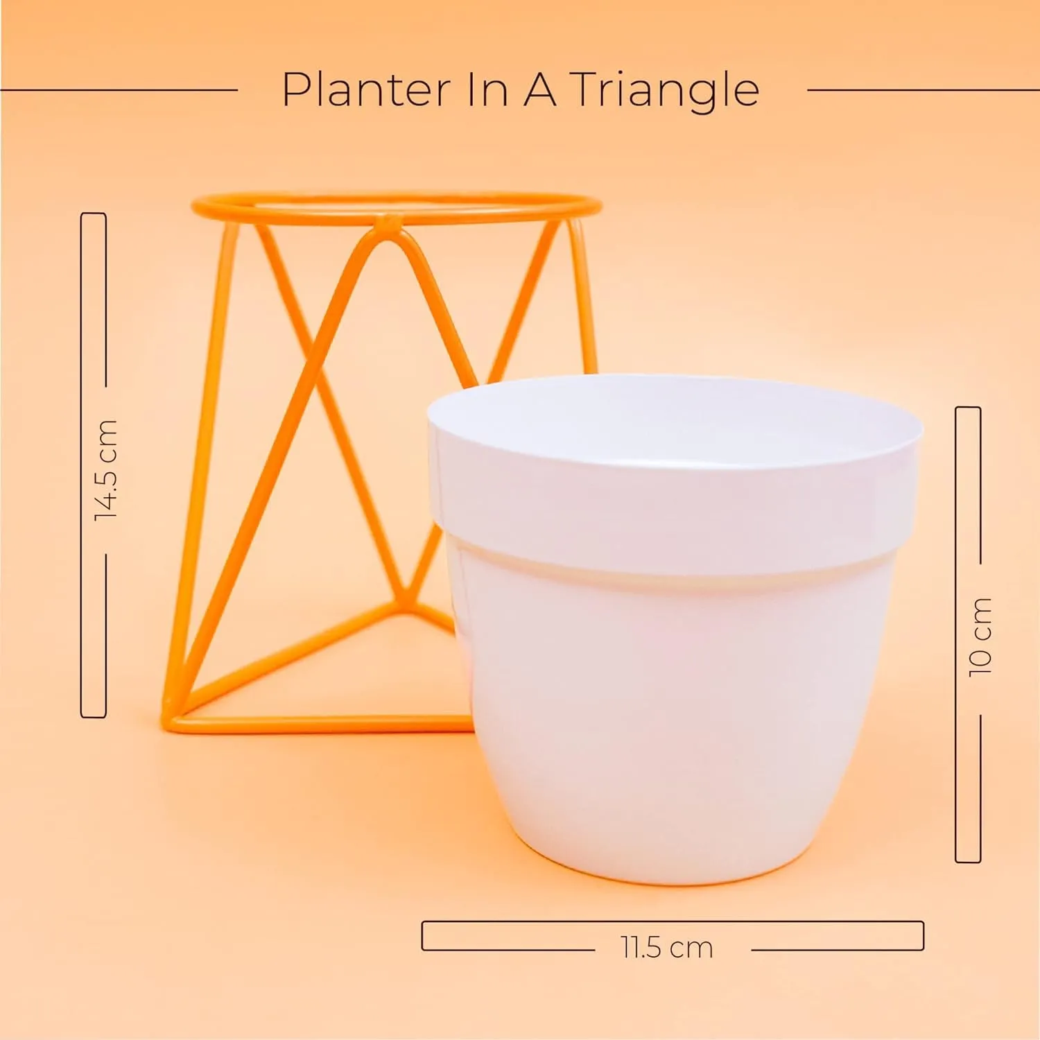 Kuber Industries Planter | Plant Stand for Home | Planter Pot Stand for Outdoor | Planter Stand for Garden | Gamla Stand for Home | Metal Indoor Pots with Drainage Hole | Set of 1 | White